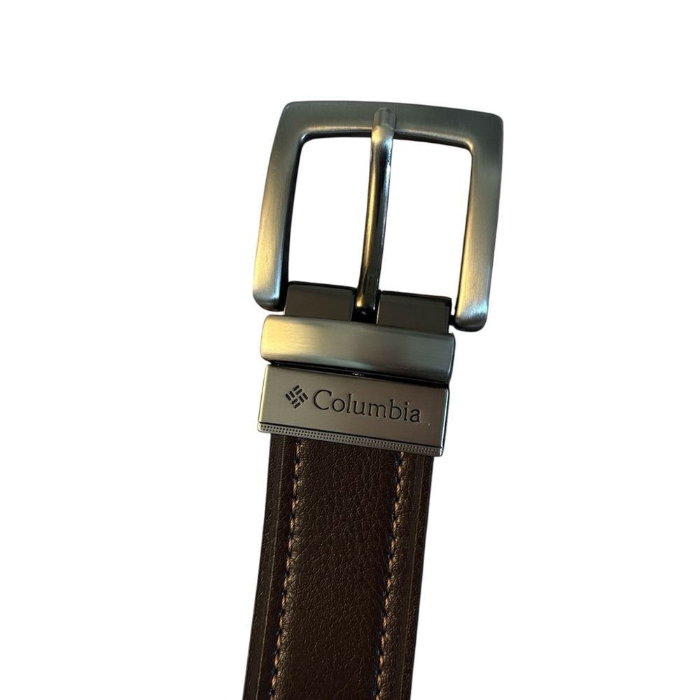 Columbia Men's Reversible Brown and Black Leather Belt - Picture 2 of 7